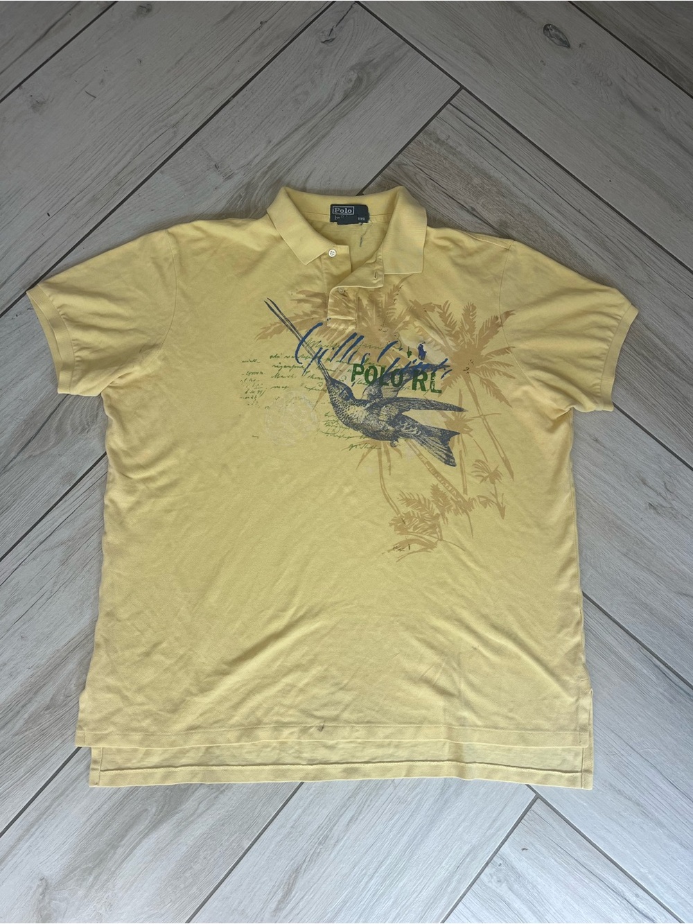 Vintage Polo by Ralph Lauren Yellow Graphic Polo Shirt
